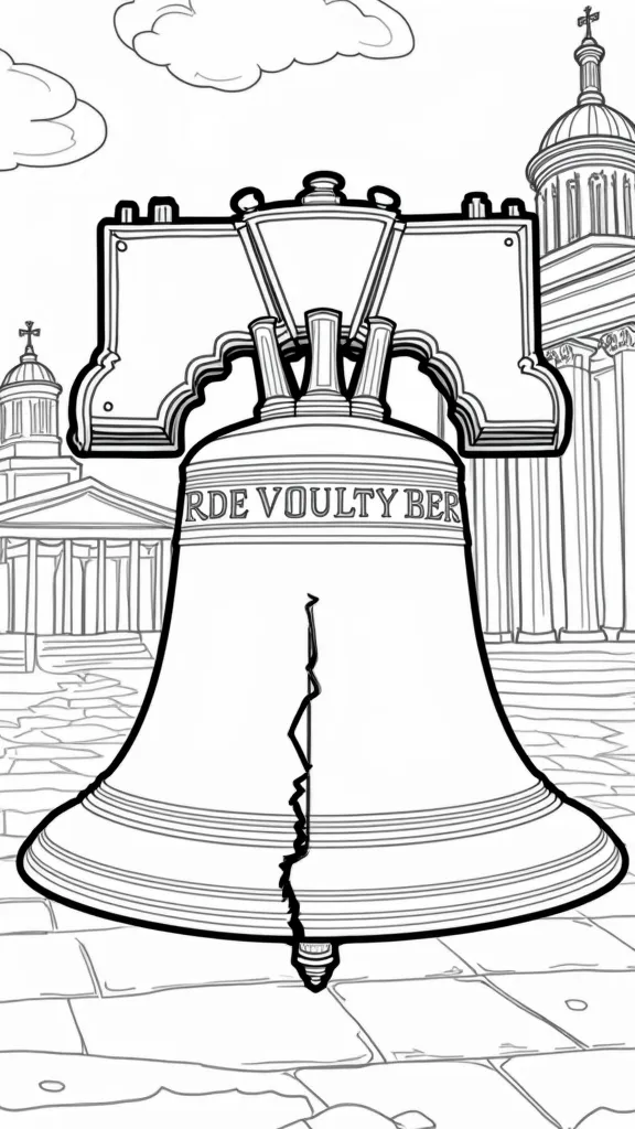 coloring page of liberty bell